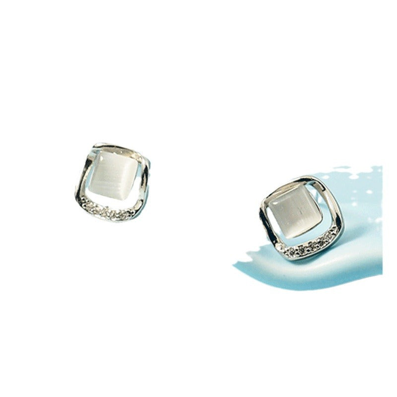 Women's Square Opal Stone Ear Fashion Daily Earrings