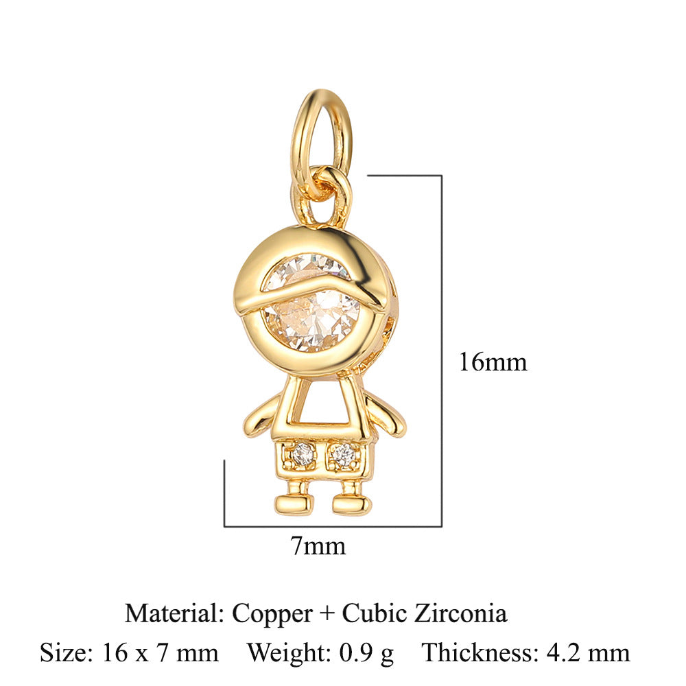 Boy Butterfly Love Copper Zircon Ornament Accessories Pendants