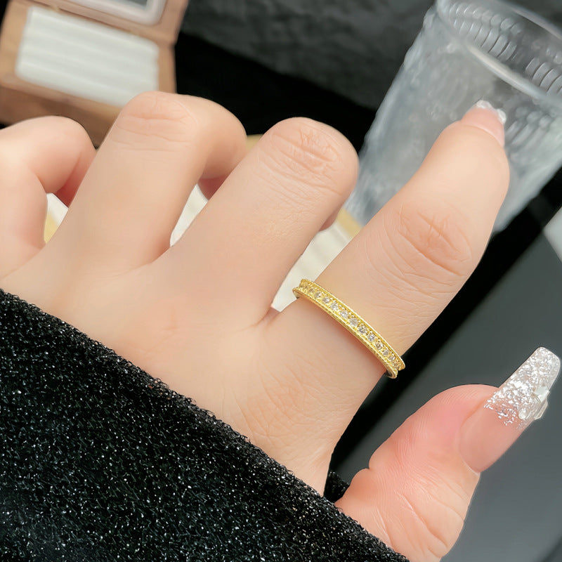 Pear-shaped Zircon Stylish Opening Female Cold Rings