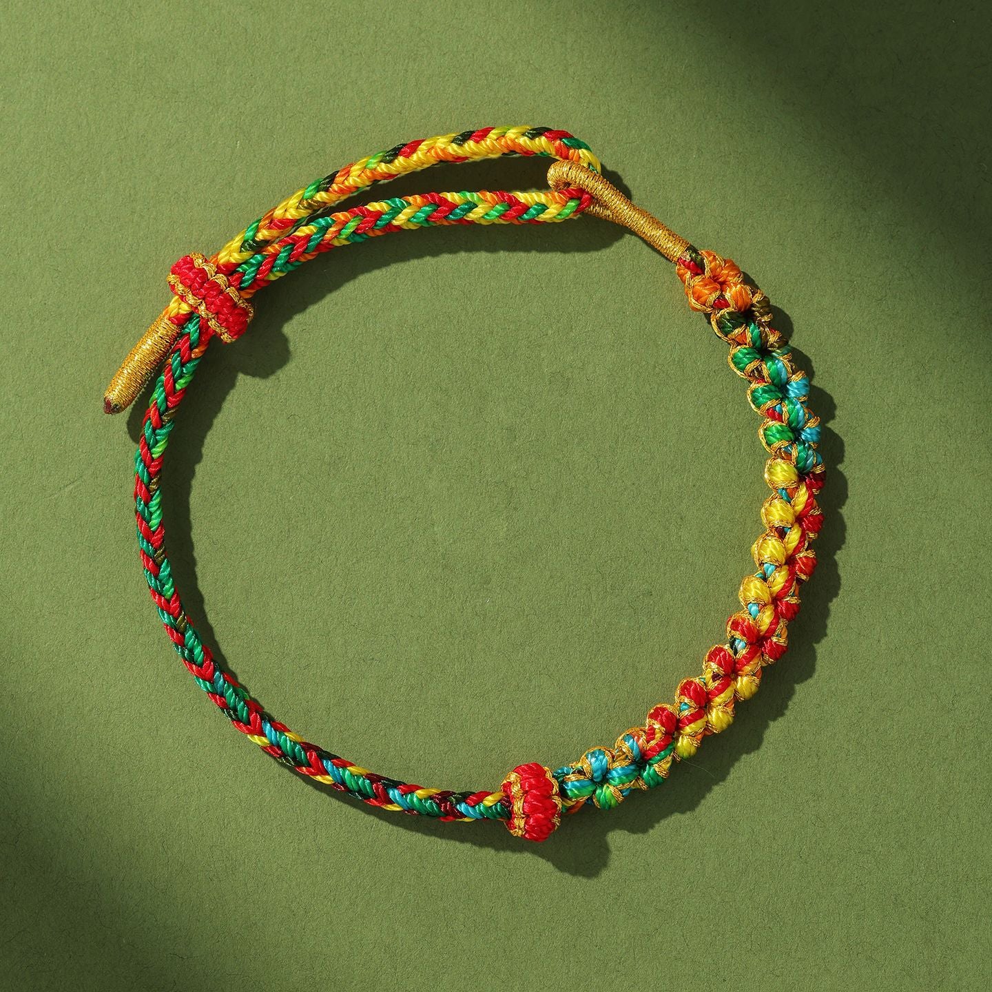 Rope Five Gods Of Wealth Hand-woven Peach Blossom Knot Ethnic Bracelets