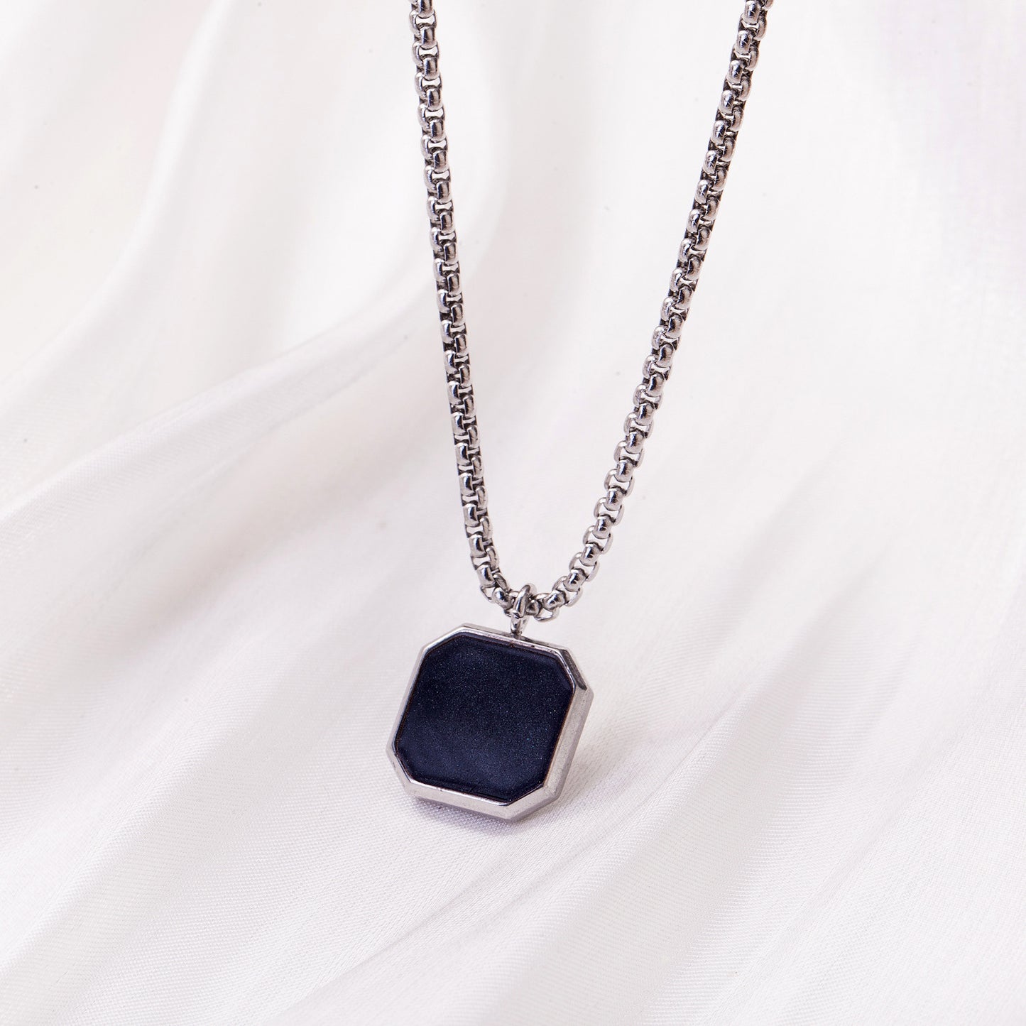 Men's Long Stainless Steel Sweater Chain Gold Plating Simple Geometric Necklaces