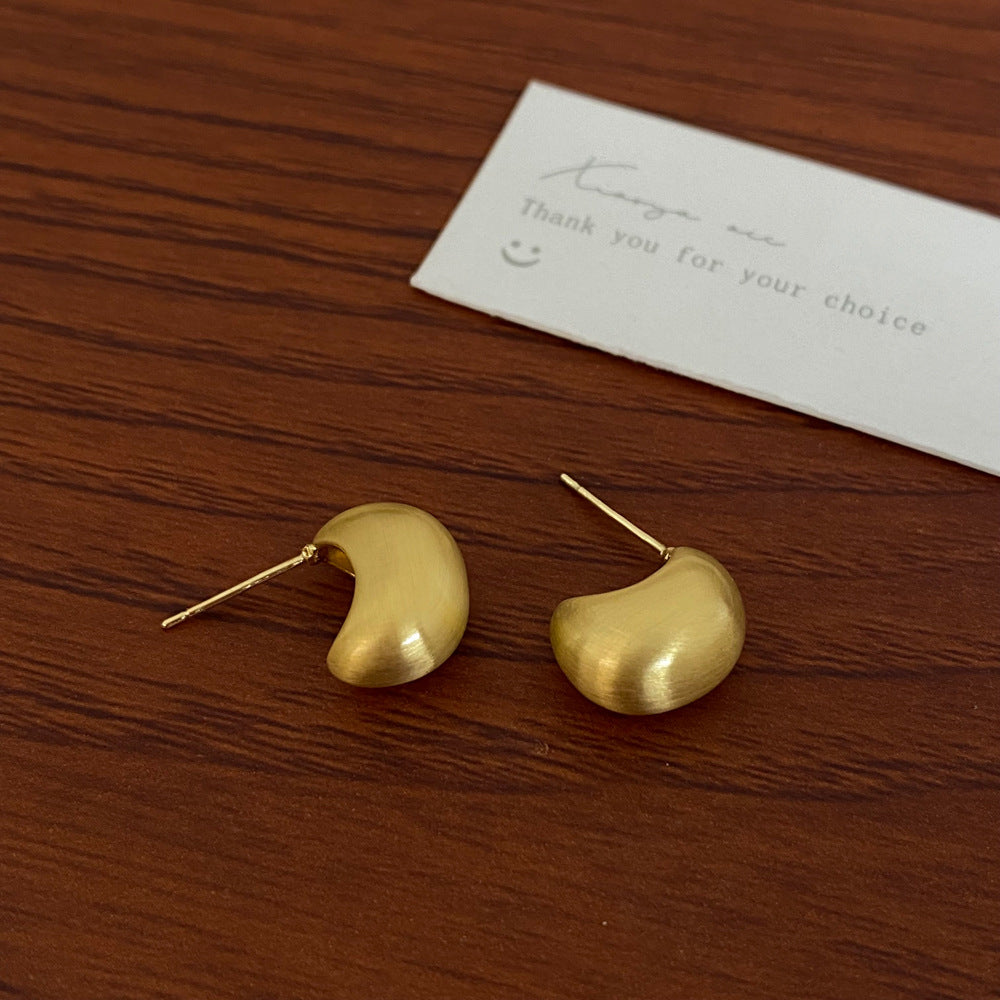 Brushed Light Luxury Fashionable Elegant Flat Earrings