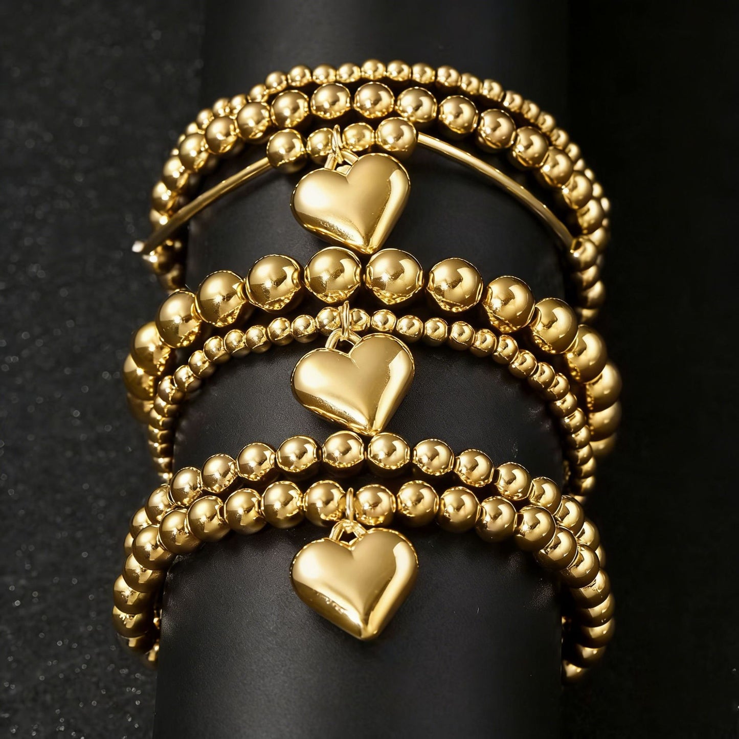 Women's Twin French Beaded Love Simple Imitation Bracelet