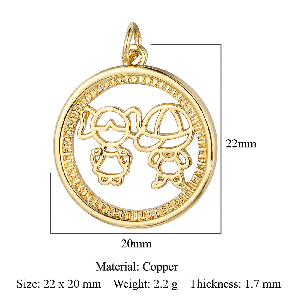 Boy Butterfly Love Copper Zircon Ornament Accessories Pendants