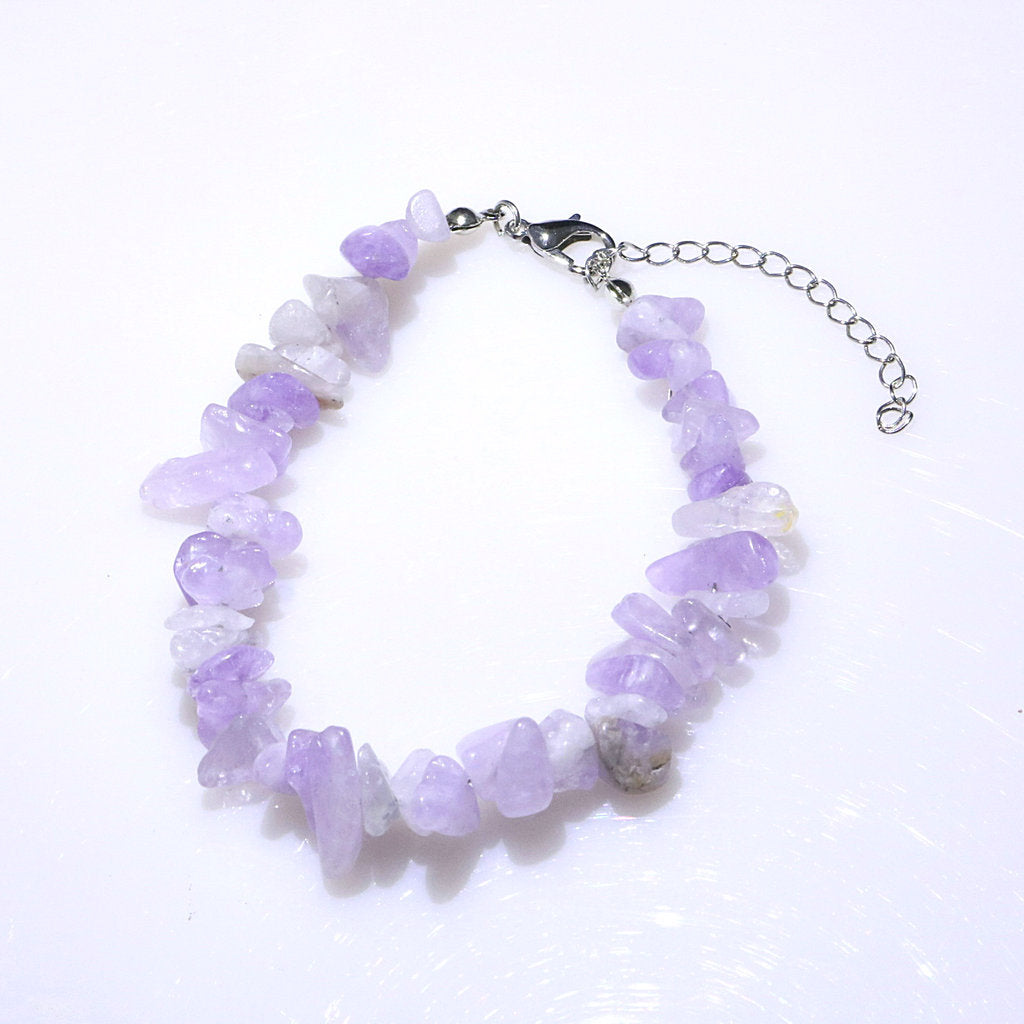 Agate Gravel Irregular Stone Pink Amethyst Bracelets