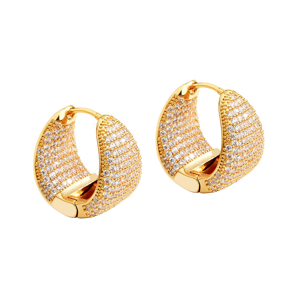 High-grade Full Diamond Water Drop Super Flash Clip Fashion Trendy Ear Buckle