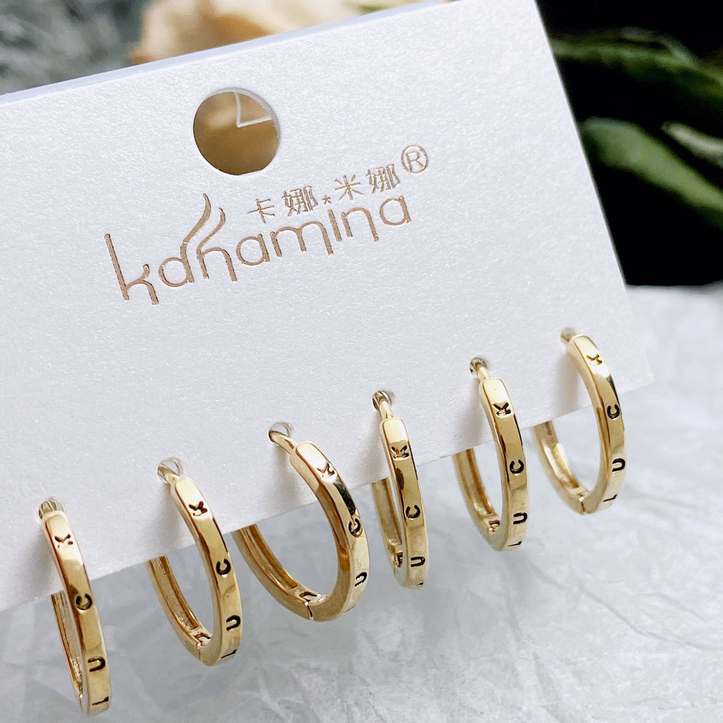 Golden Light Luxury Three Pairs Clip Temperament Wild High-grade Sense Ear Buckle