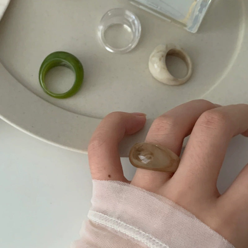 Wide Face Female Simple Personality High Rings