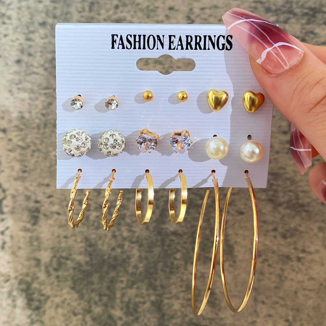 Ear Square Geometric Vintage Pearl Hepburn Style Earrings
