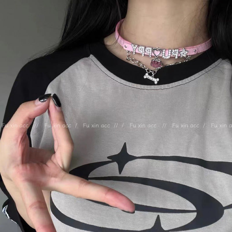 Design Pink Asian Culture Hot Collar Personality Necklaces