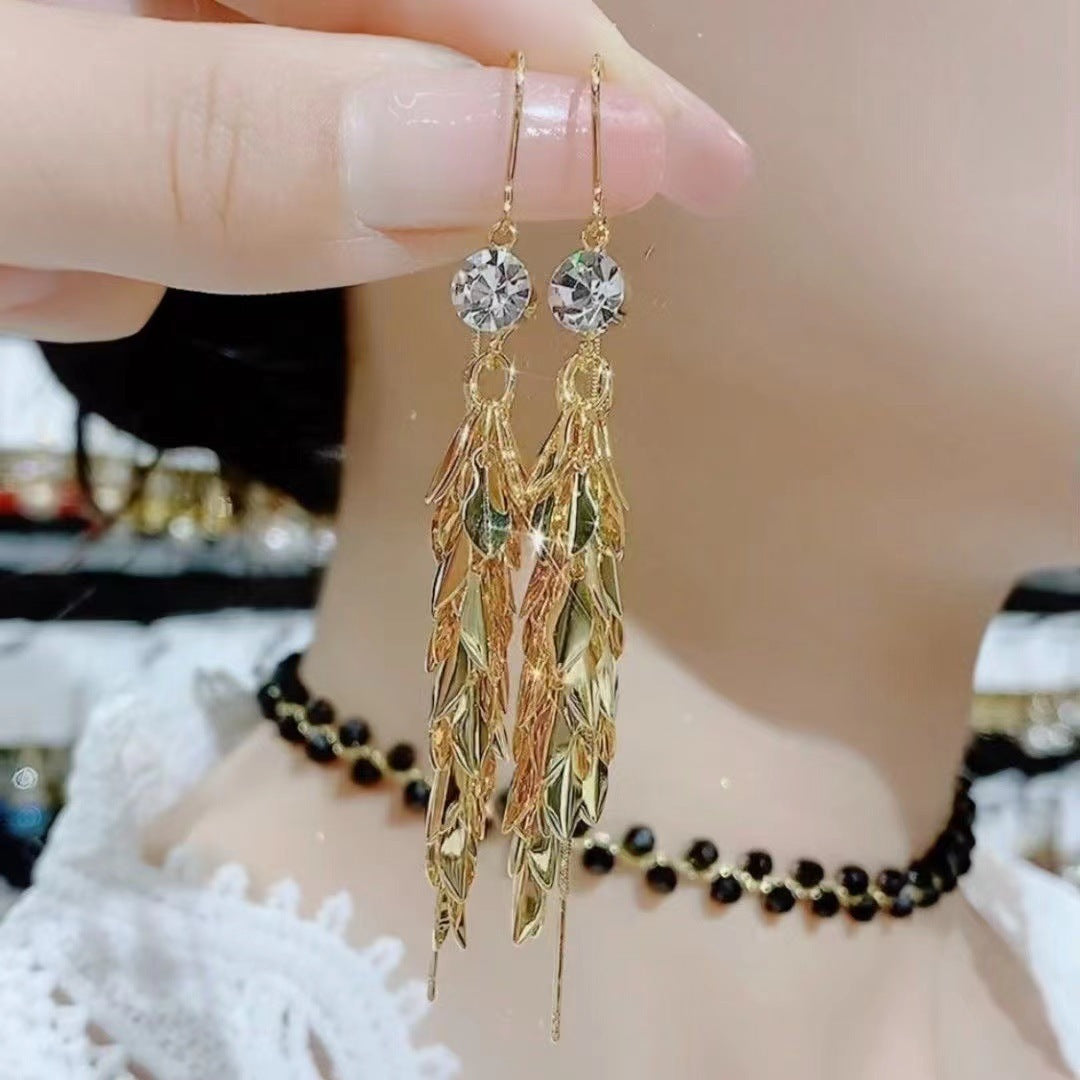 Opal Tassel Tide Chain Super Fairy Long Ear Line