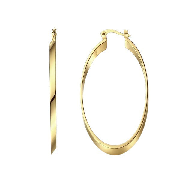 Gold Plated Exaggerated Big Ear Clip Earrings