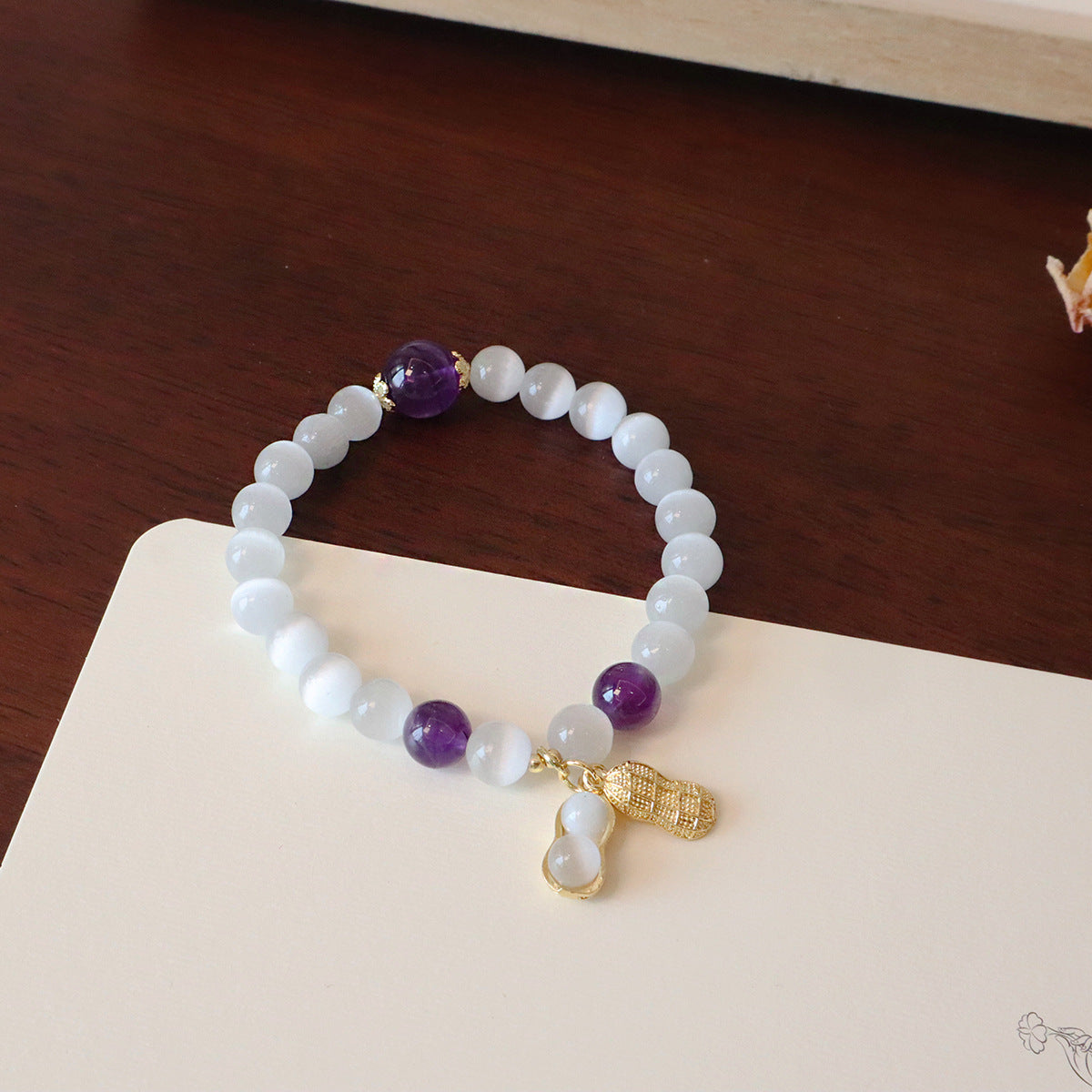 Opal Peace Buckle Beaded National Fashion Chinese Style Design Bead Bracelets