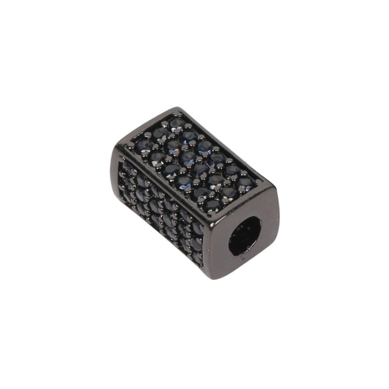 Zircon Rectangular Column Spacer Beads Brass Bracelet