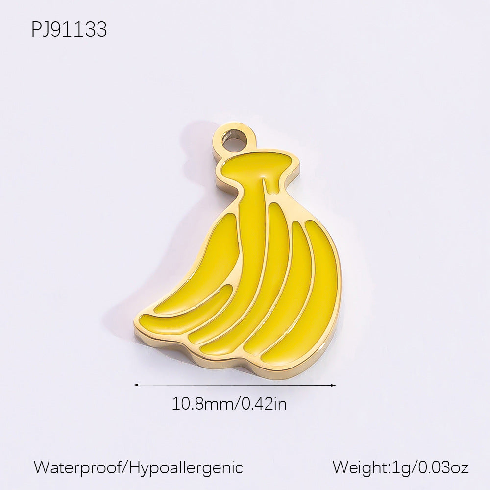 Stainless Steel Dripping Cute Cartoon Accessories Gold-plated Pendants