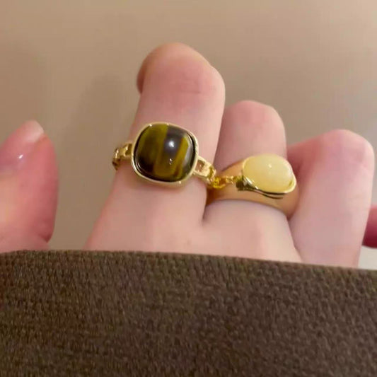 Open Retro Temperamental Minority Design Index Rings