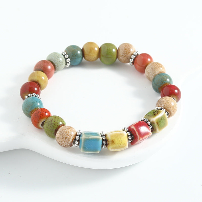 Ethnic Style Ceramic Beaded Artistic Ancient Bracelet