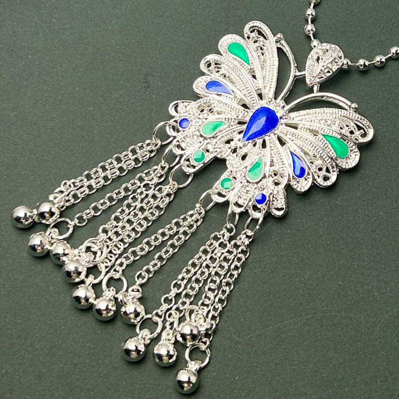 Peacock Sweater Chain Ethnic Style Artistic Exaggerated Necklaces