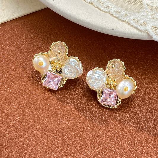 Women's Retro Affordable Luxury Fashion Freshwater Pearl Petal Rings