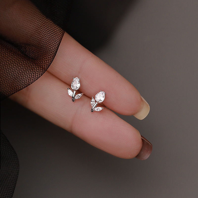 Women's Tulip Fashionable Small Light Luxury Flower Earrings