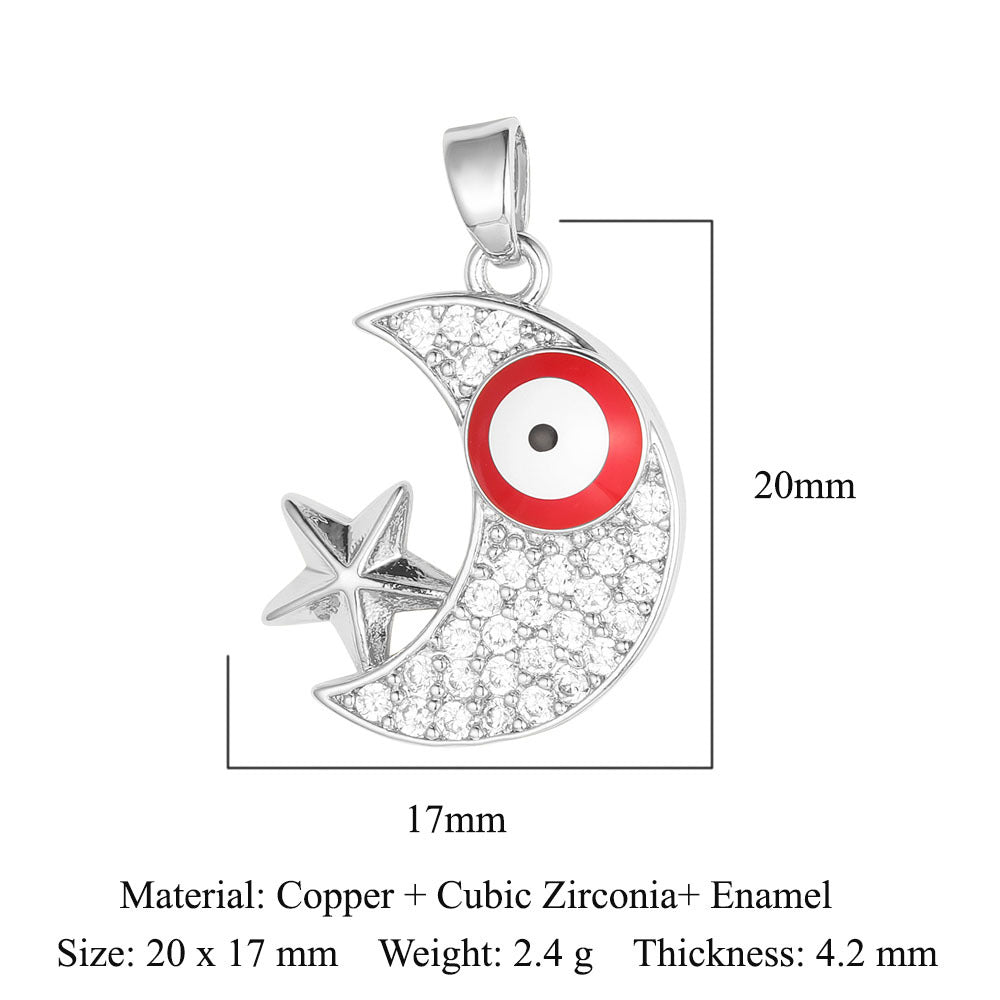 Color Zirconium Copper Micro Inlay Ornament Pendants