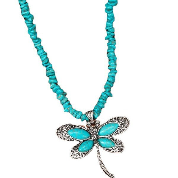 Western Style Turquoise Dragonfly Personality Vintage Pendants