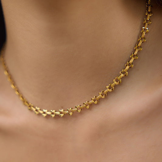 Steel Love Chain Light Luxury Minority Female Clavicle Stainless Necklace