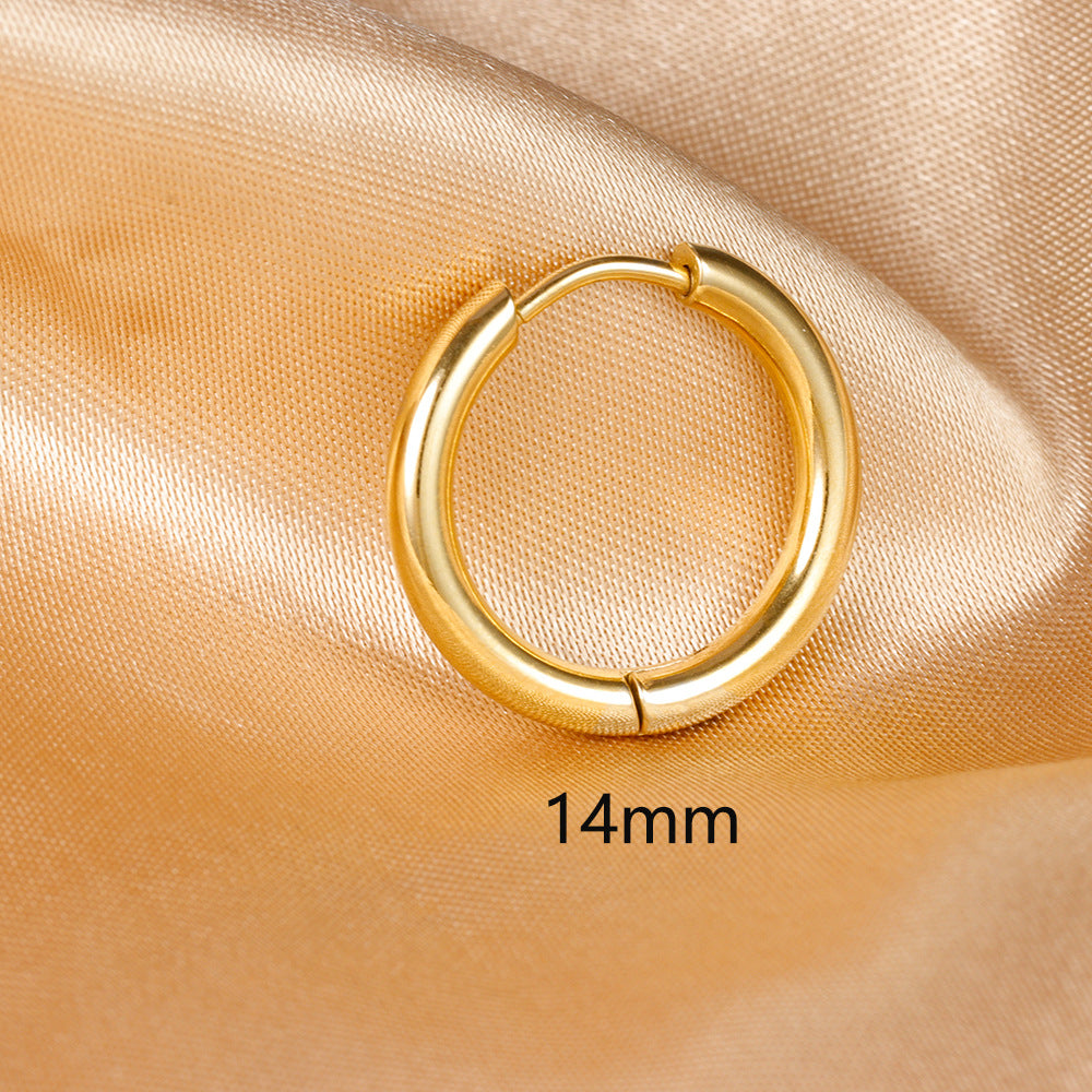 Simple Different Sizes Ear Clip Electroplated Earrings