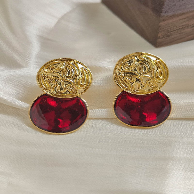Women's Light Luxury High-grade Button Pleated Irregular Ear Temperamental Rings
