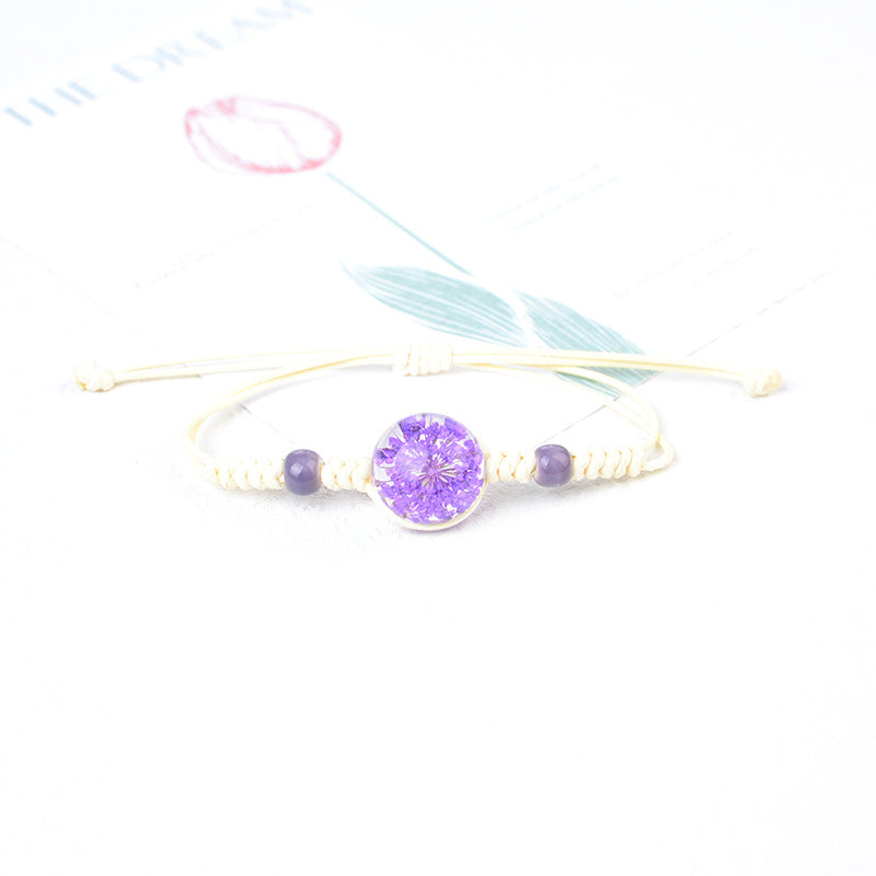 Style Real Flower Starry Lace Ceramic Beads Gift Bracelet