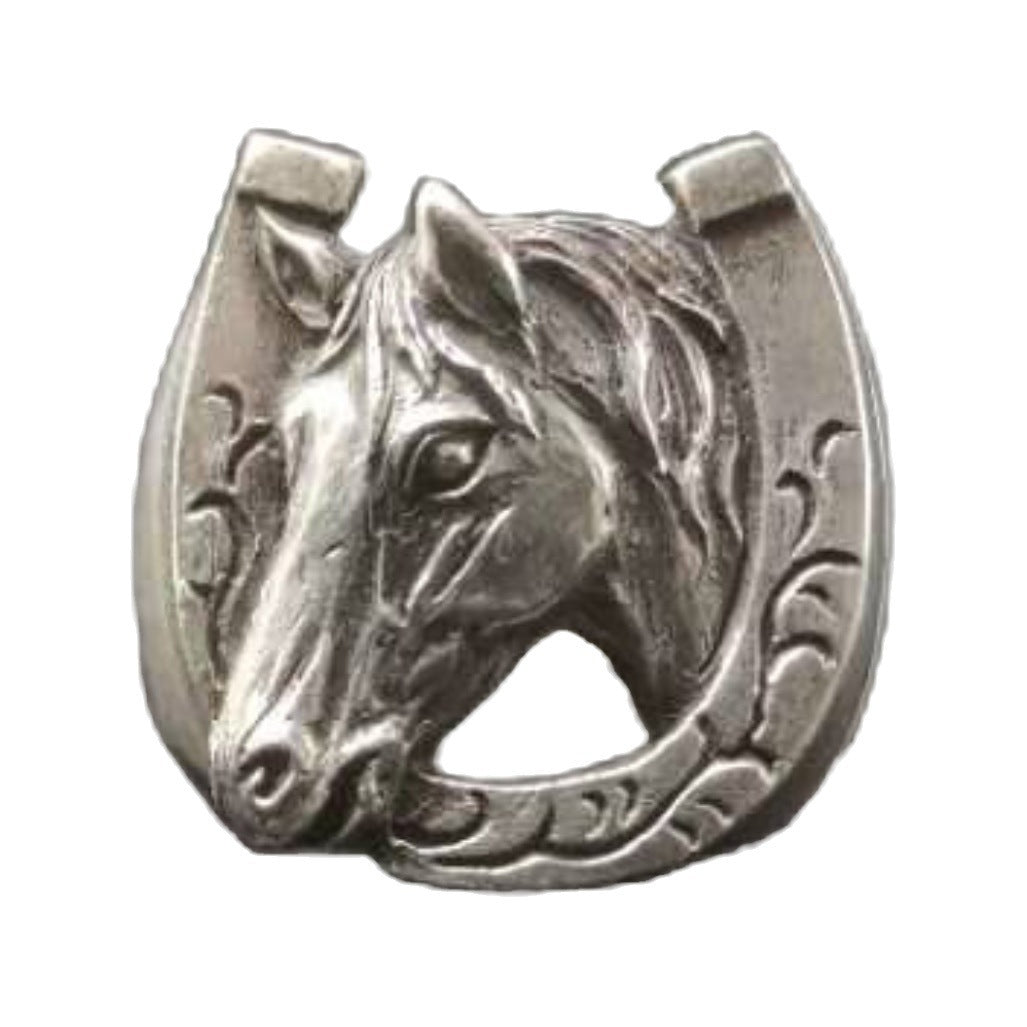 Women's & Men's Sier Horseshoe Horse Head Zodiac Personality Retro Ring