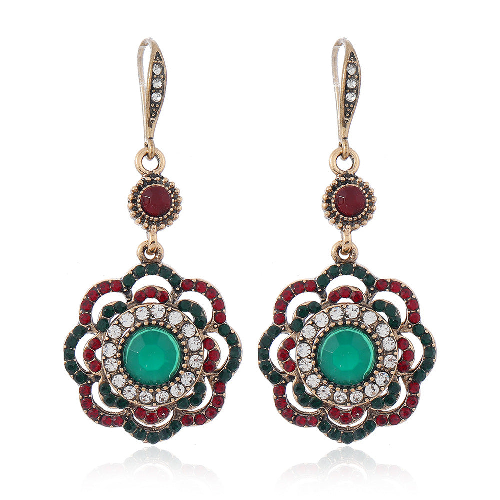 High Fashion Bohemian Ethnic Style Hollow Flower Earrings