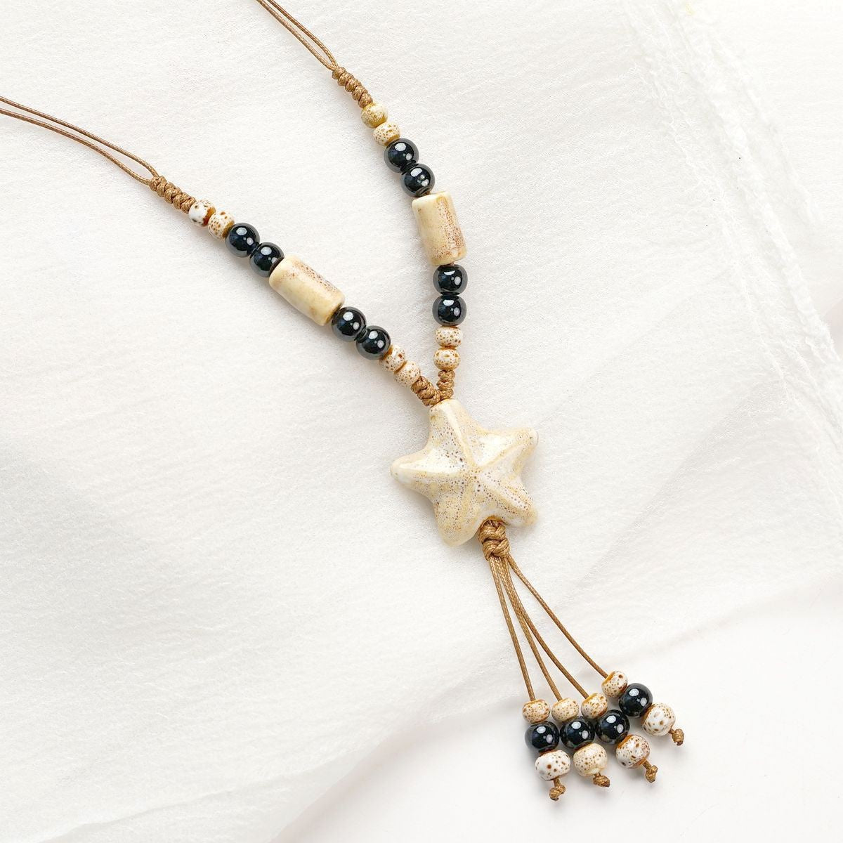 Style Personalized Trendy Ceramic Geometric Colorful Fish Long High-grade Necklace