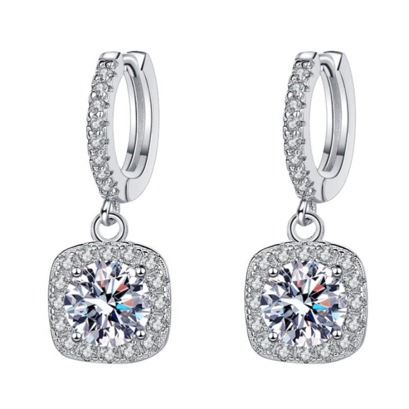 Exquisite Square Bag Ear Clip Full Earrings