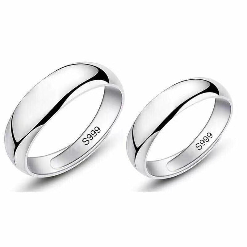 Men's Argent Pur Open-end Pure Sier Couple Female Aperture Glossy Single Ring