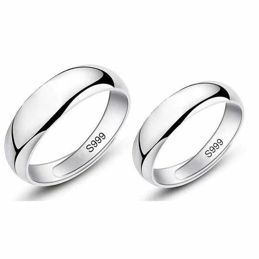 Men's Argent Pur Open-end Pure Sier Couple Female Aperture Glossy Single Ring
