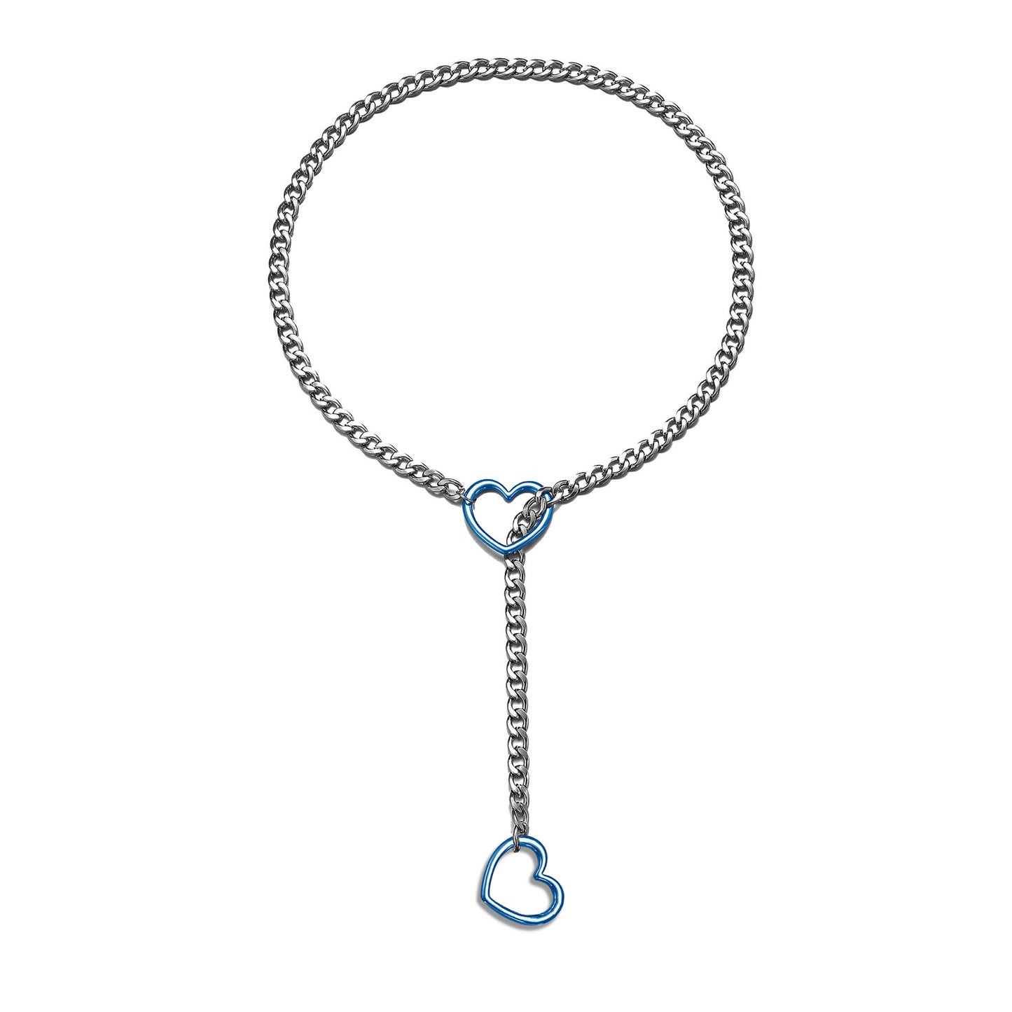 Punk Gothic Cuban Adjustable Love Heart Necklace