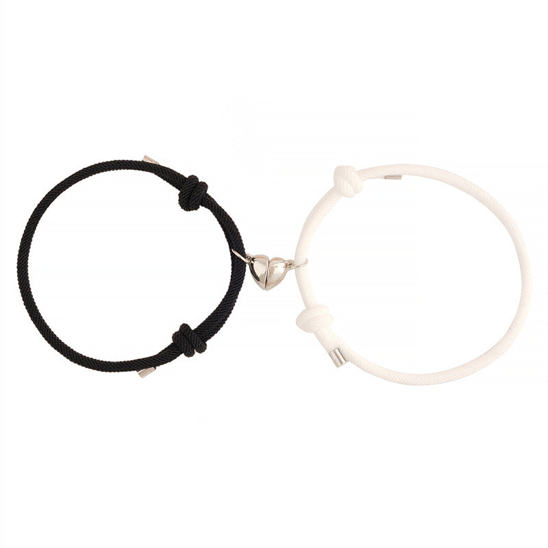 Women's & Men's Simple Alloy Love Magnet Suction Couple Bracelets