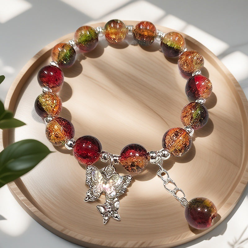 Fantasy Flower Glazed Female Gradient Contrast Bracelet
