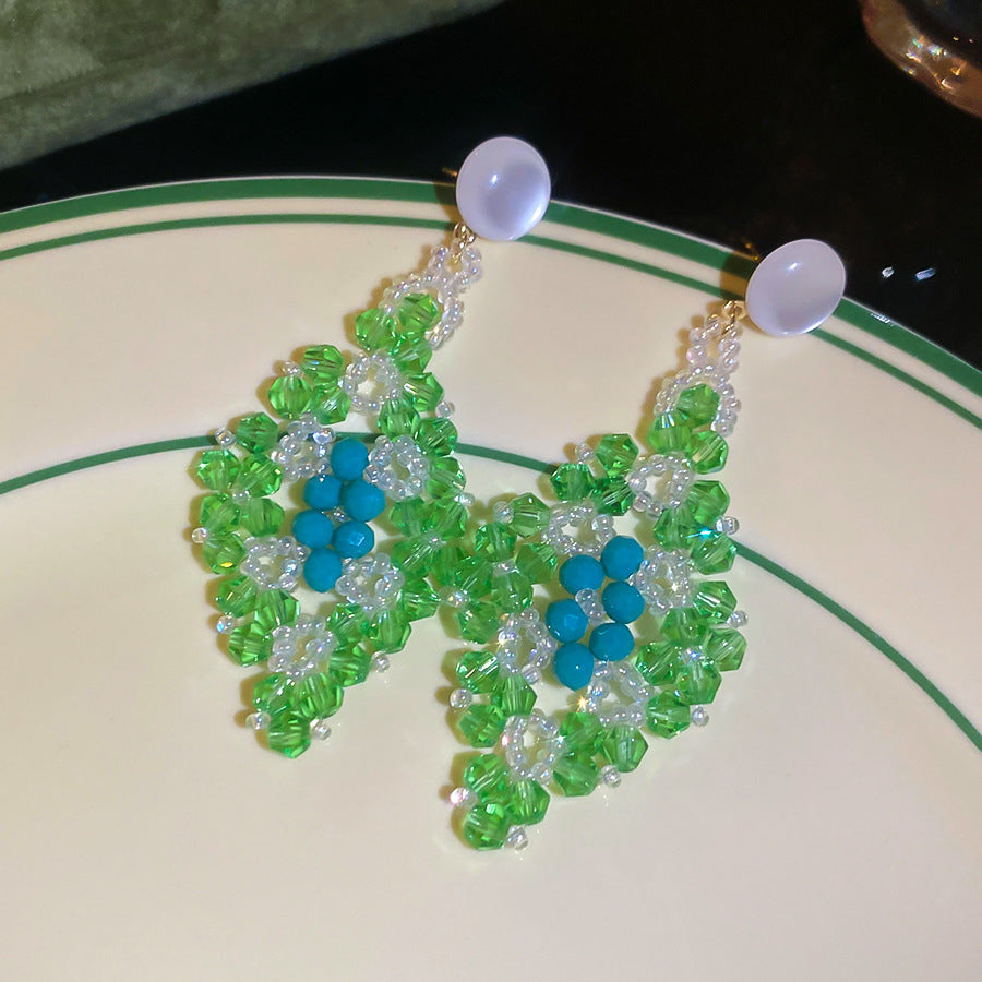 Women's Flower Shell Tassel Light Luxury High-grade Earrings