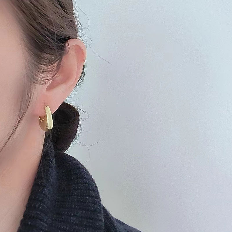 Brushed High-grade Female Geometric Frosty Style Earrings
