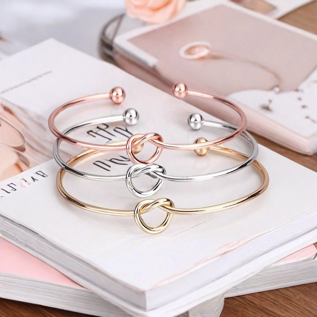 Women's Knotted Love Rose Gold Bridesmaid Twist Versatile Bracelets