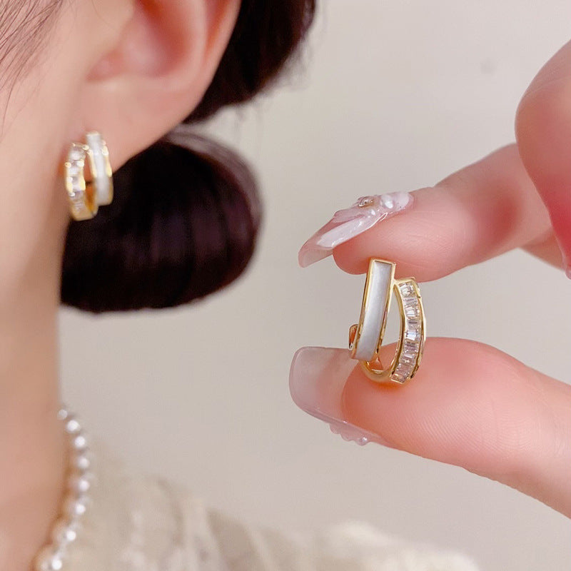 Layer Petite Female Graceful Fashionable Simple Light Luxury Frosty Stud Earrings