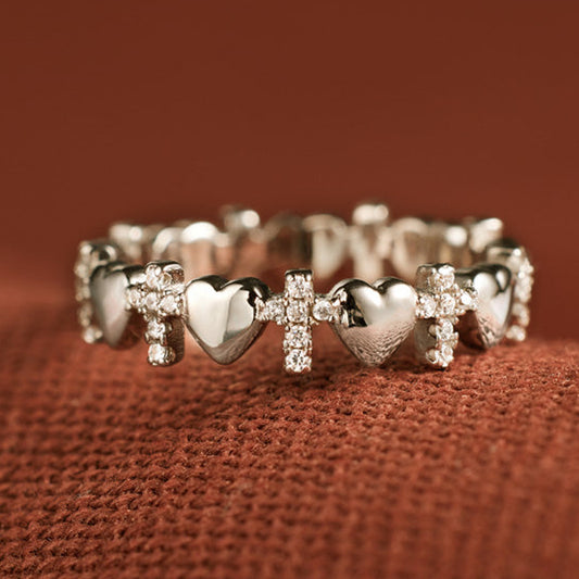 Versatile Love Cross Ladies Trendy Decorative Ring