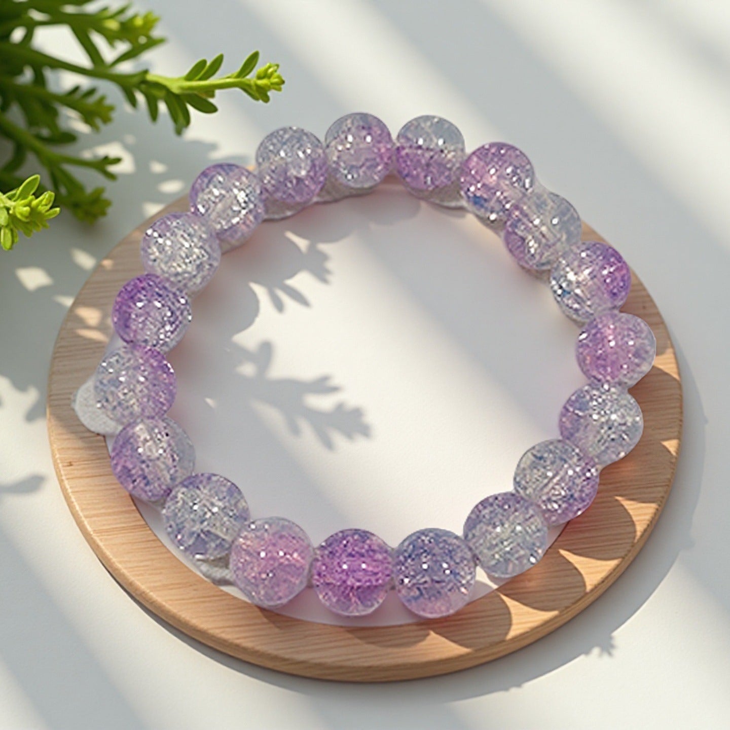 Purple Brushed Floral Beads Female Hand Toy Bracelet