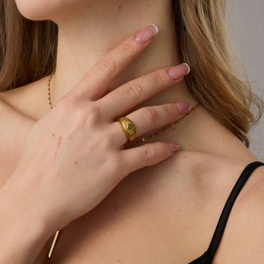 Women's & Men's Retro Stainless Steel Simple Striped Ring