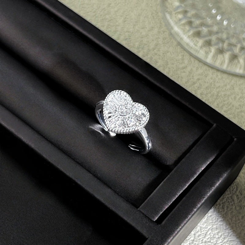Sweet Style Niche Design Butterfly Flower Female Lace Hollow Out Ring
