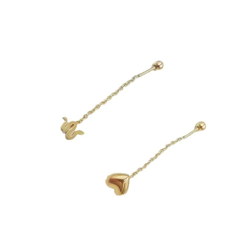 Titanium Steel Clover Crown Heart Shaped Classic Style Smiley Face Earrings