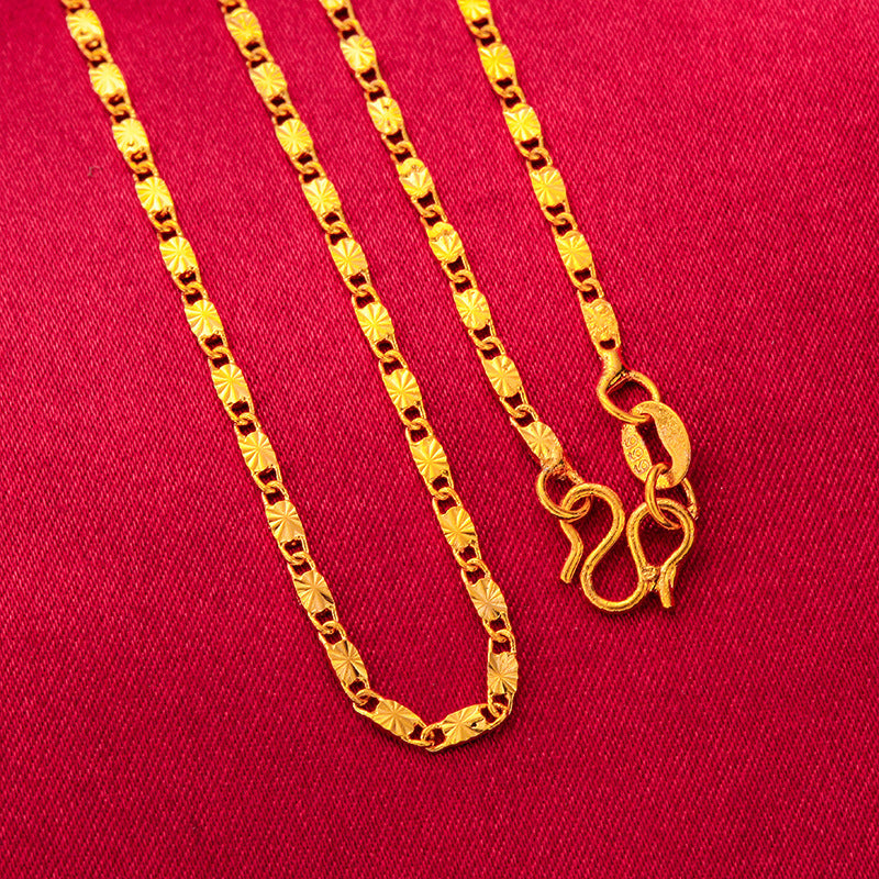 Women's Placer Gold Gold-plated Water Wave Chain Necklaces