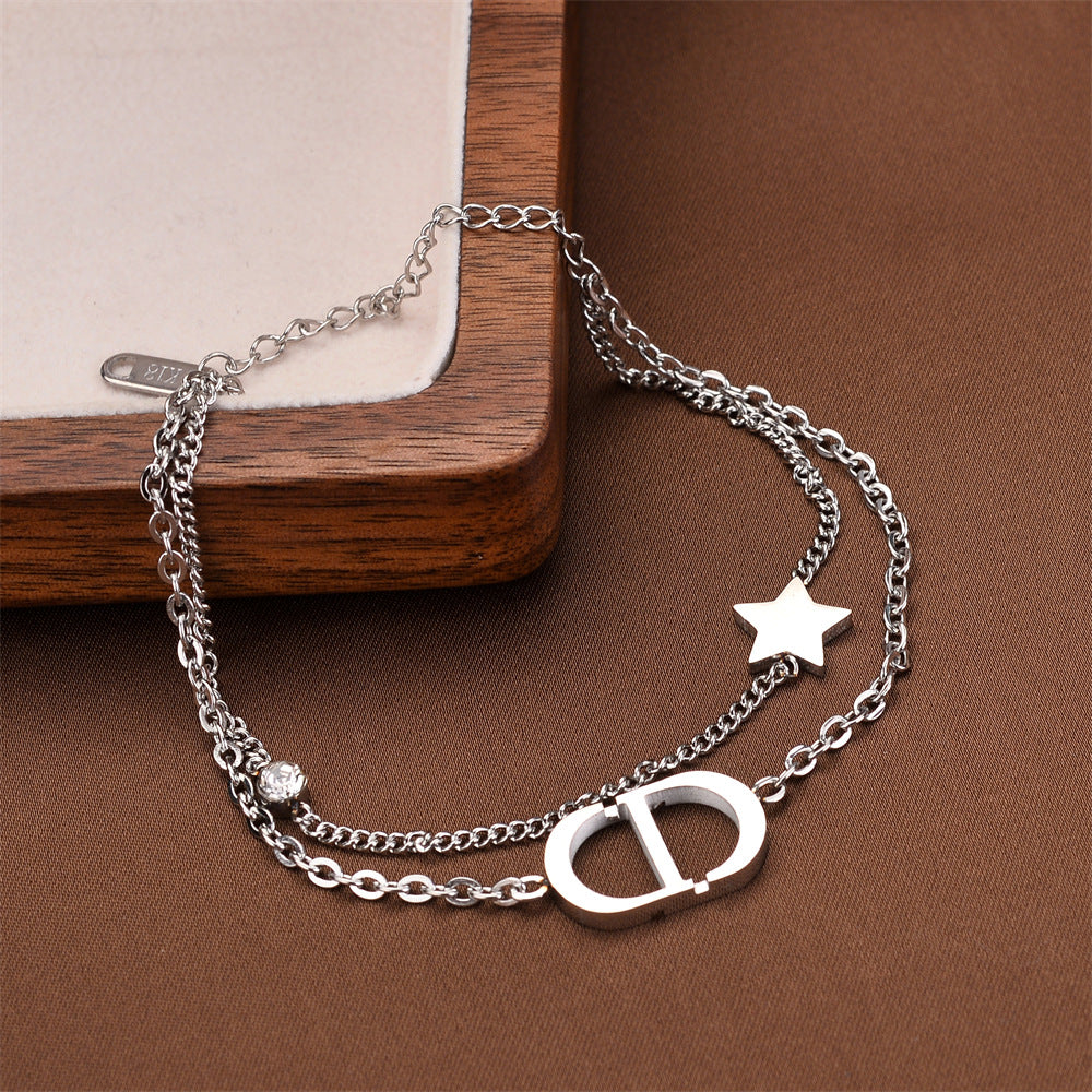 Titanium Steel Female Niche Simple Temperament Clavicle Pendants